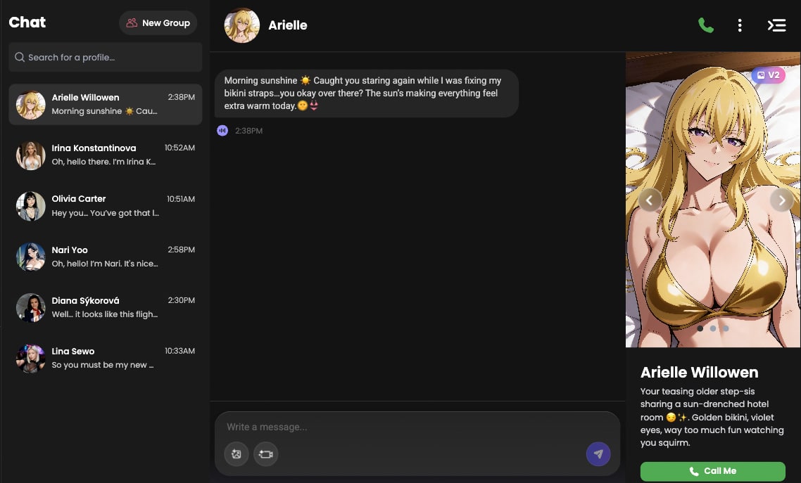 Chat avec une IA hentai du site Candy.ai