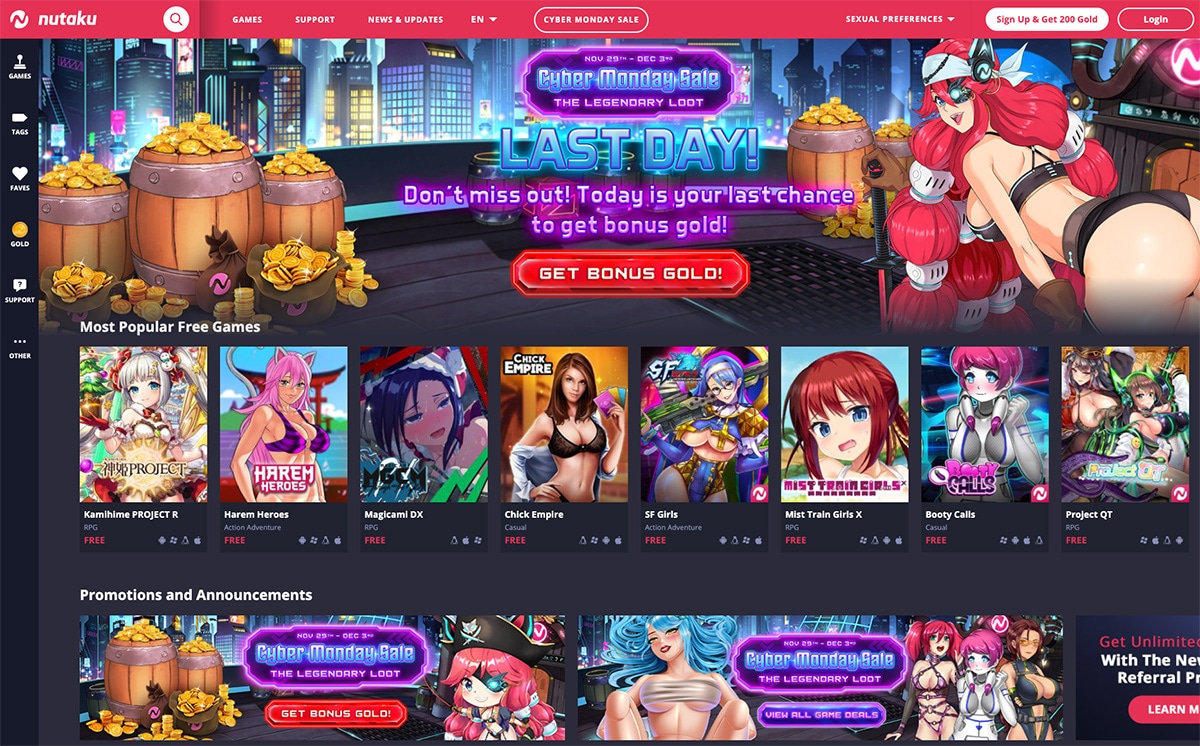 Elenco di giochi hentai gratuiti sul sito Nutaku